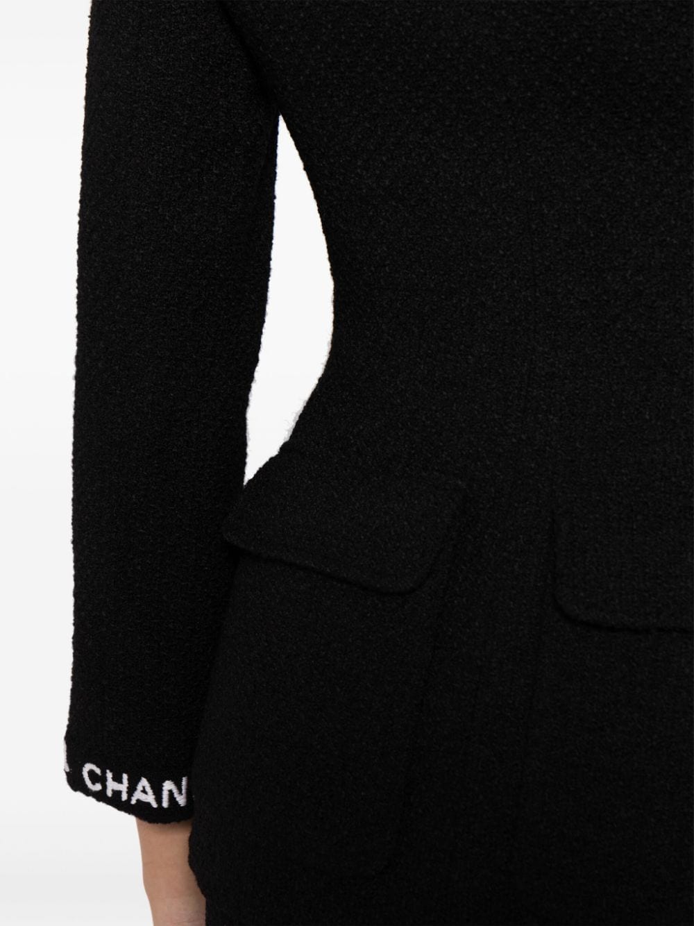 Pre-owned Chanel 1995 Tweed Skirt Suit In Black