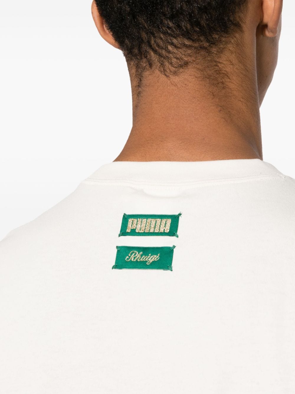 Shop Puma X Rhuigi Appliqué-detail Cotton T-shirt In Neutrals