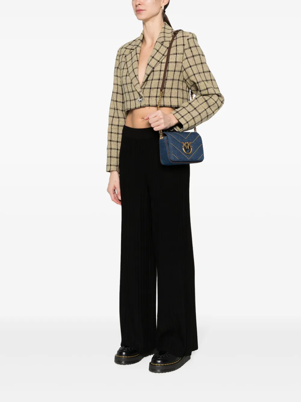 PINKO Love Birds gewatteerde crossbodytas - Blauw