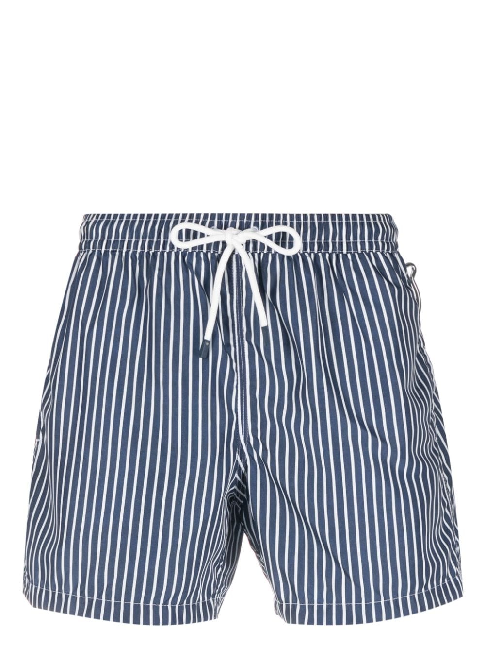 Shop Fedeli Madeira Striped-print Swim Shorts In Blue