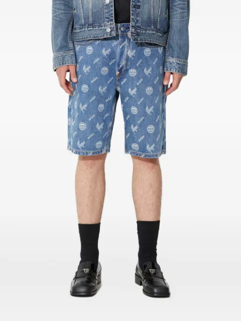EVISU logo-plaque patterned shorts