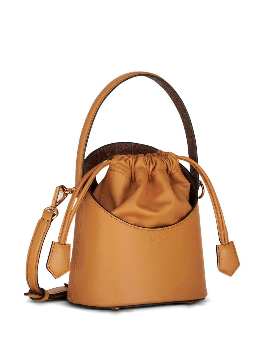 Shop Etro Mini Saturno Leather Bucket Bag In Rosa