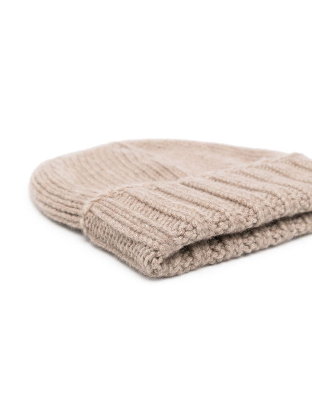 Shop Dell'oglio Ribbed-knit Cashmere Beanie In Brown