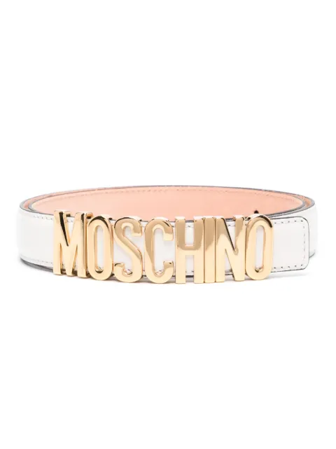 Moschino logo-lettering leather belt