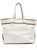 Moschino zip-detail leather tote bag - White