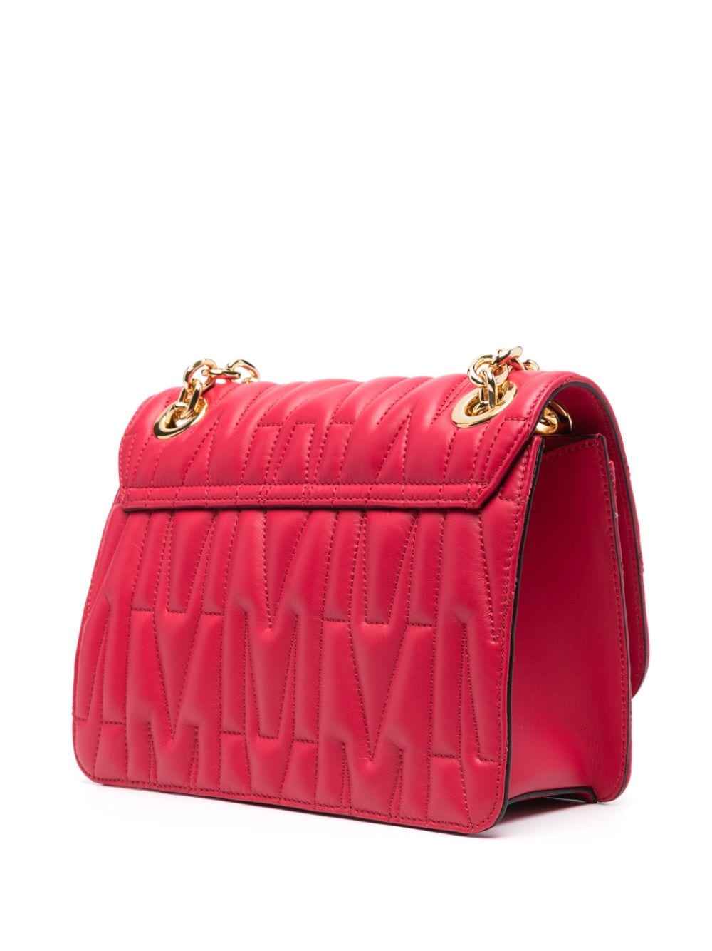 Shop Moschino Quilted Shoulder Bag In Red