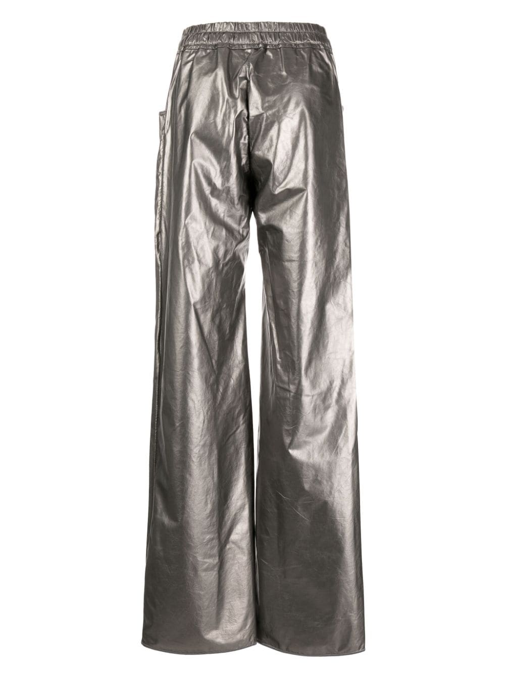 Shop Isaac Sellam Experience Metallic-finish Drawstring Trousers In Silver
