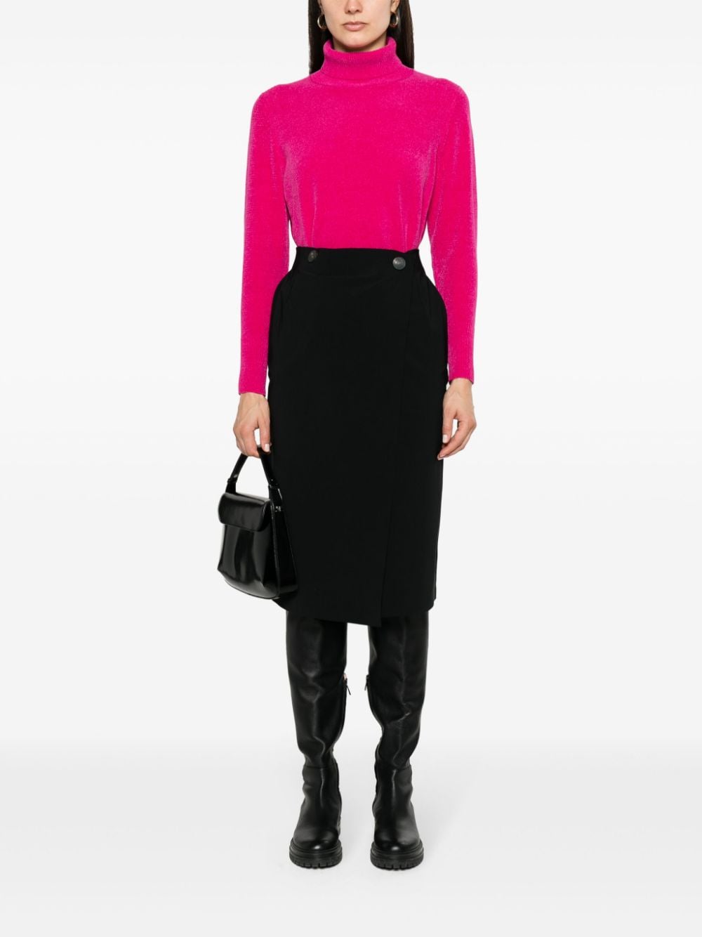 Shop Roberto Ricci Designs Winter Wraparound-style Pencil Skirt In Black