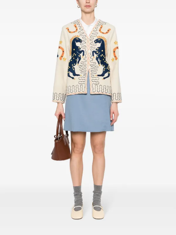 ワンピース PAROSH Women Mid Skirts D726018CO 012 BLUE P.A.R.O.S.H. high-waist Wool Skirt | Blue | FARFETCH SG