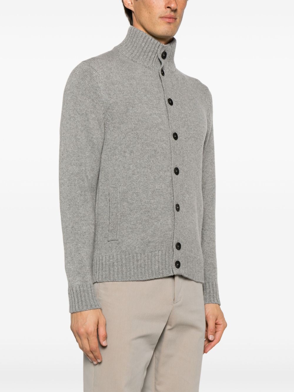 Shop Zanone Chioto Cashmere Cardigan In Grey