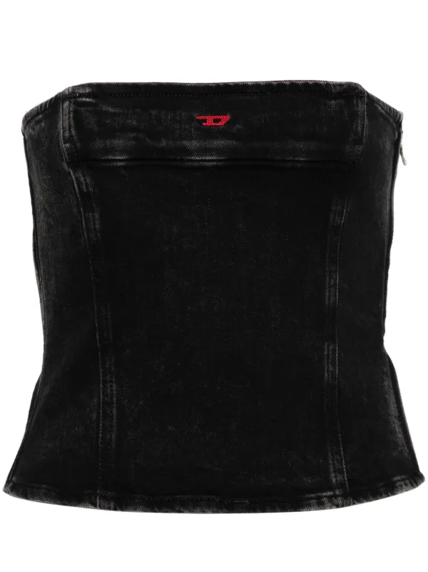 DIESEL デニムリブ編みベアトップ XS DIESEL デニムリブ編みベアトップ XS