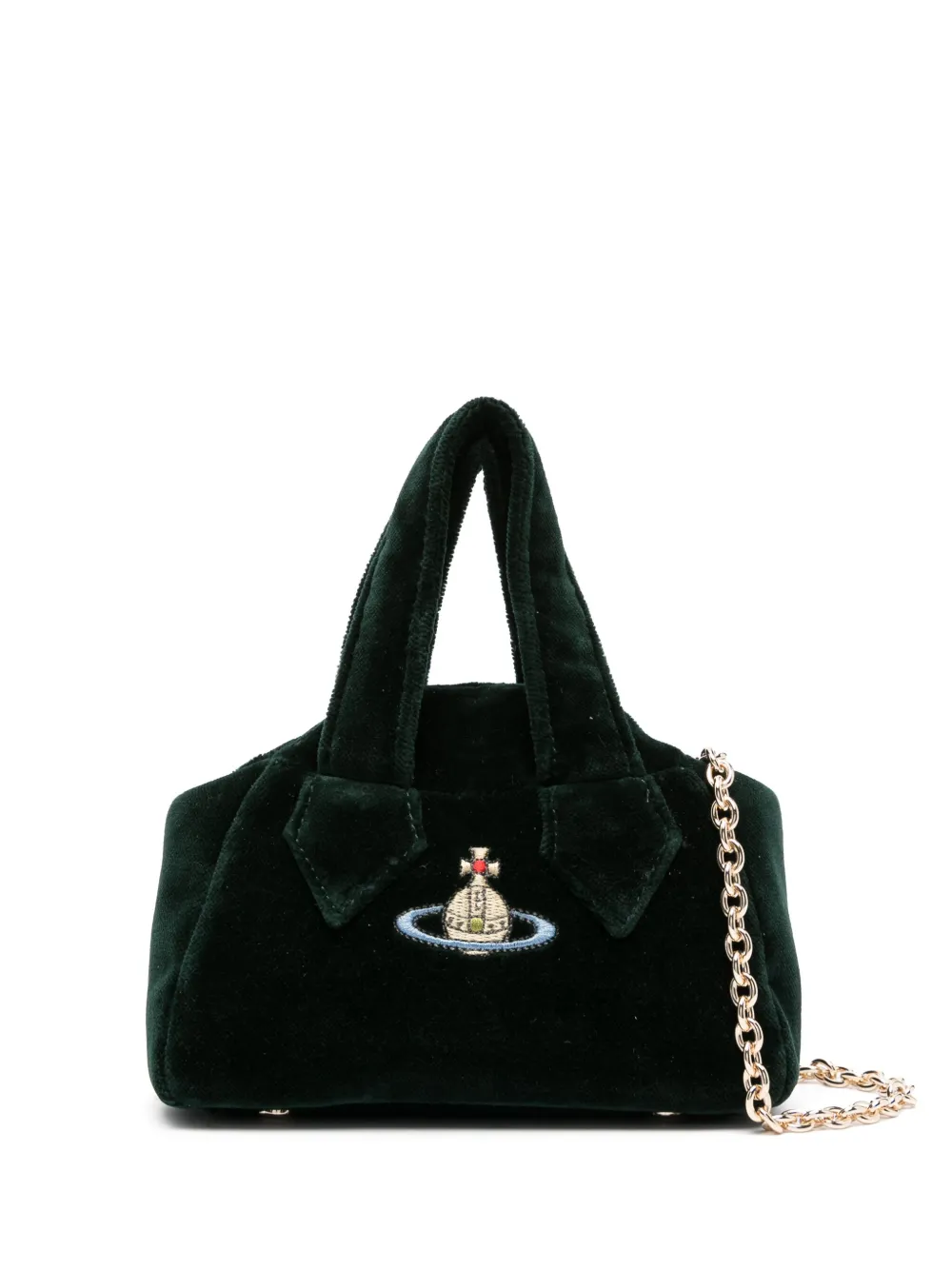 Vivienne Westwood Black Mini Yasmine Bag In Green