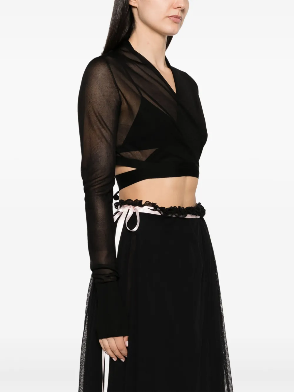 PINKO x Patrick McDowell wikkeltop met lange mouwen Zwart