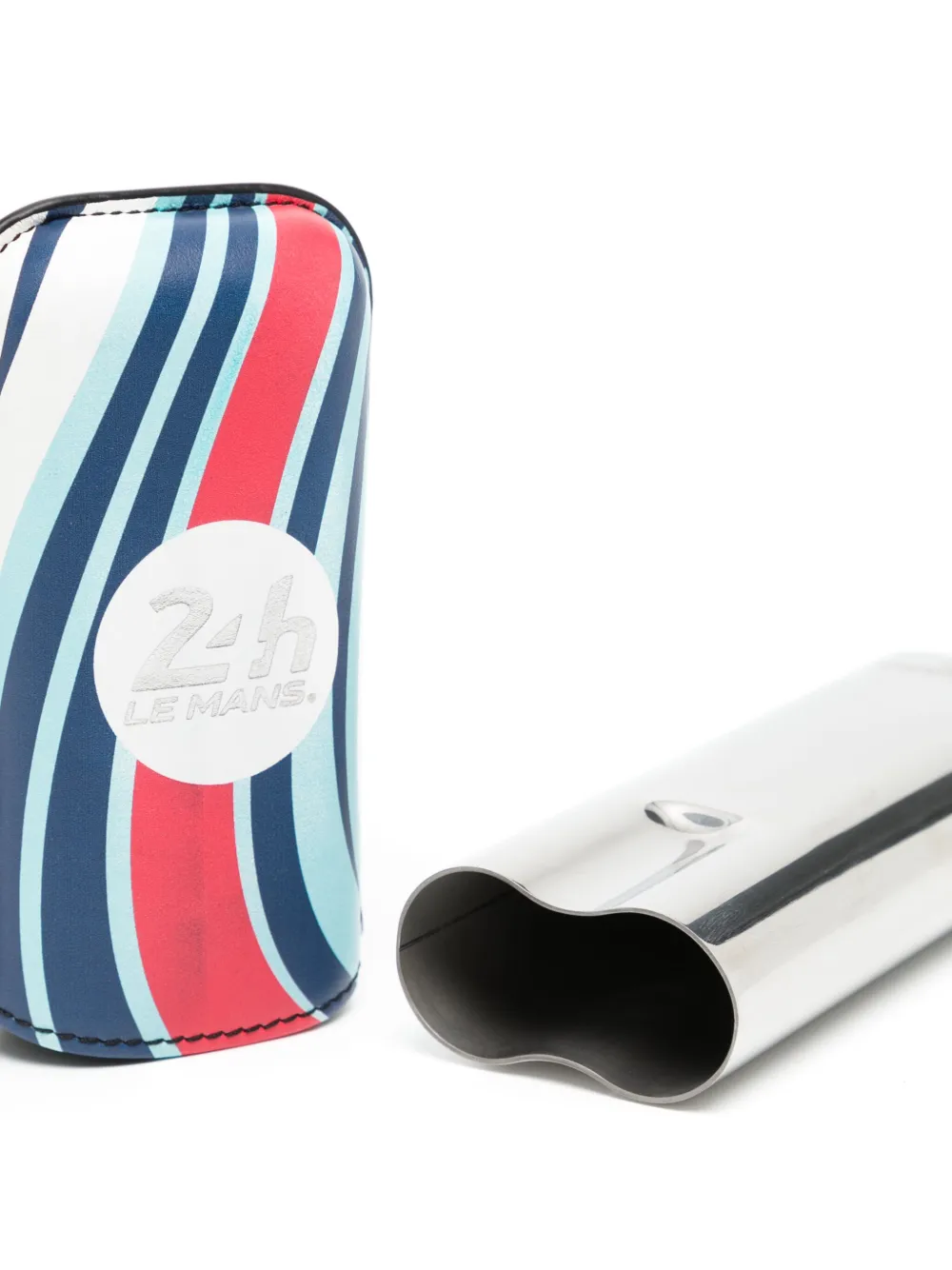 St Dupont 24h Du Mans Double Cigar Case In Silver