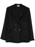 P.A.R.O.S.H. Beach24 frayed linen blazer - Black