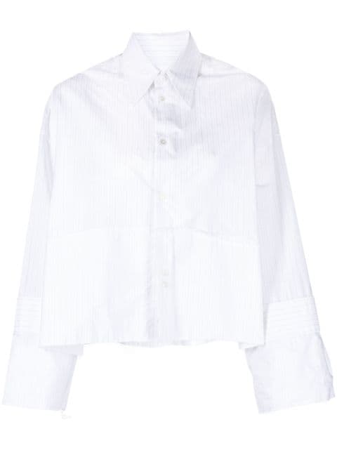 MM6 Maison Margiela pinstriped panelled cotton shirt