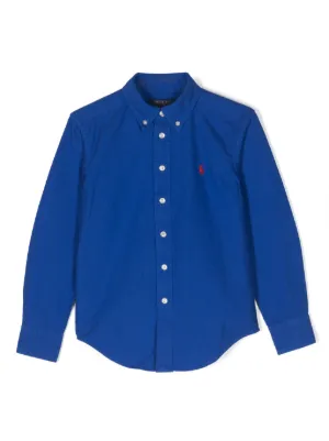 POLO RALPH LAUREN KIDS button-up long-sleeve Shirt | Green