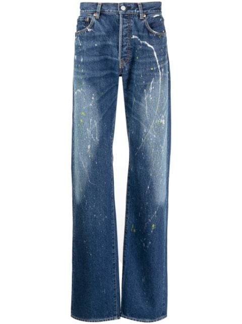 Yohji Yamamoto Straight-Leg-Jeans mit Farbklecksen