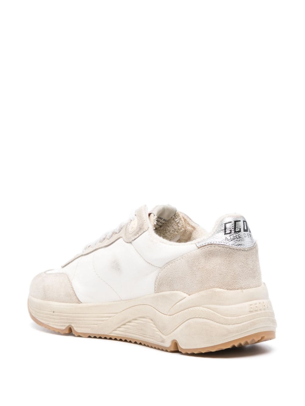 Shop Golden Goose Running Sole Distressed Sneakers In Neutrals