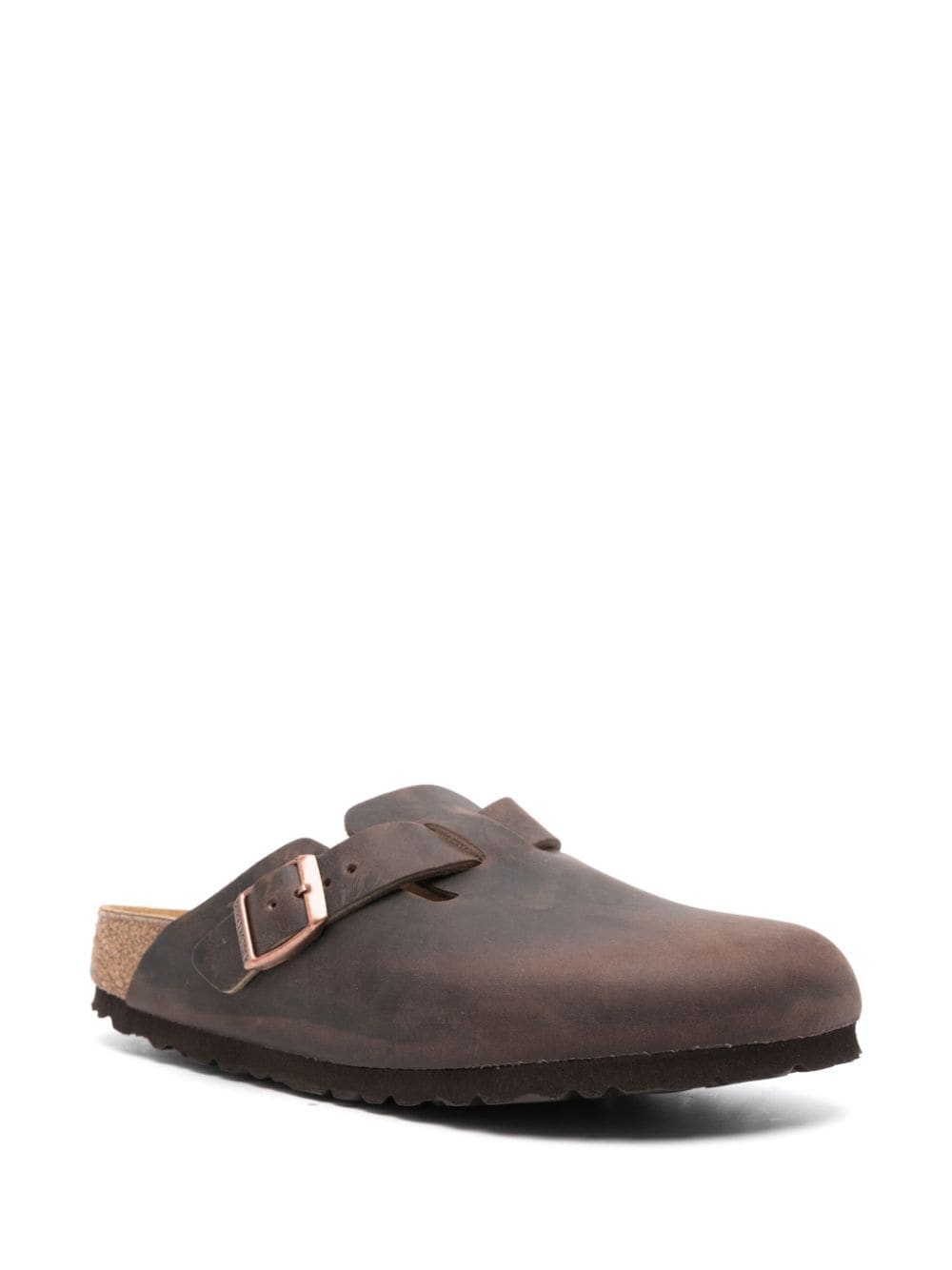 Shop Birkenstock Boston Leather Mules In Brown