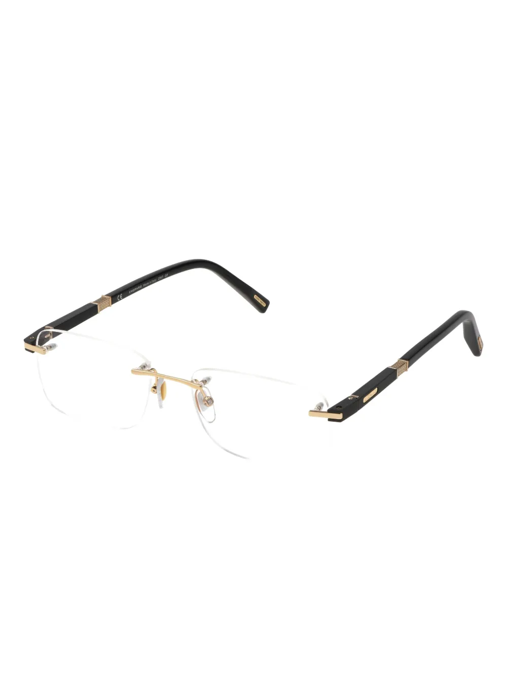 Chopard Eyewear gold-detail rimless glasses - Nero