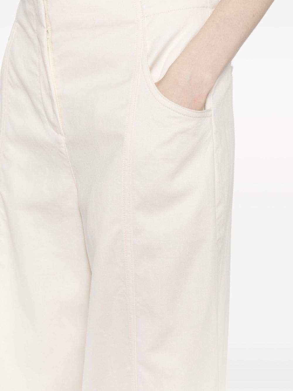 Shop Twp Mid-rise Palazzo Trousers In Neutrals