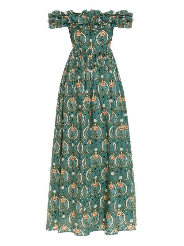 Agua By Agua Bendita Katoenen maxi-jurk Groen FARFETCH NL