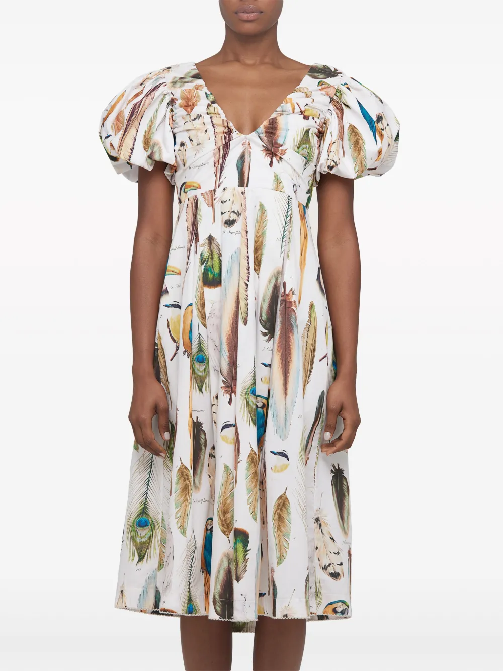 Agua By Agua Bendita Katoenen midi-jurk Beige