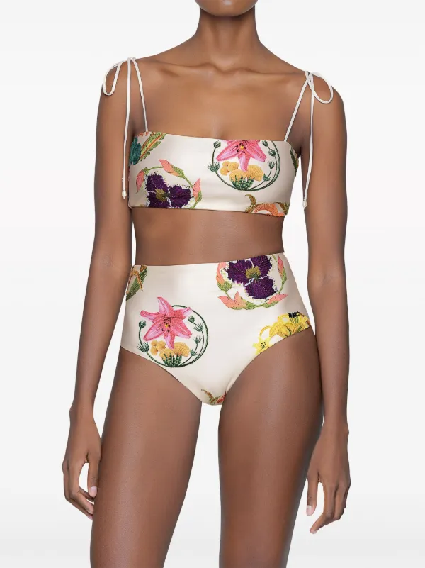 agua bendita 水着 Agua By Agua Bendita Primavera Marina floral-embroidered