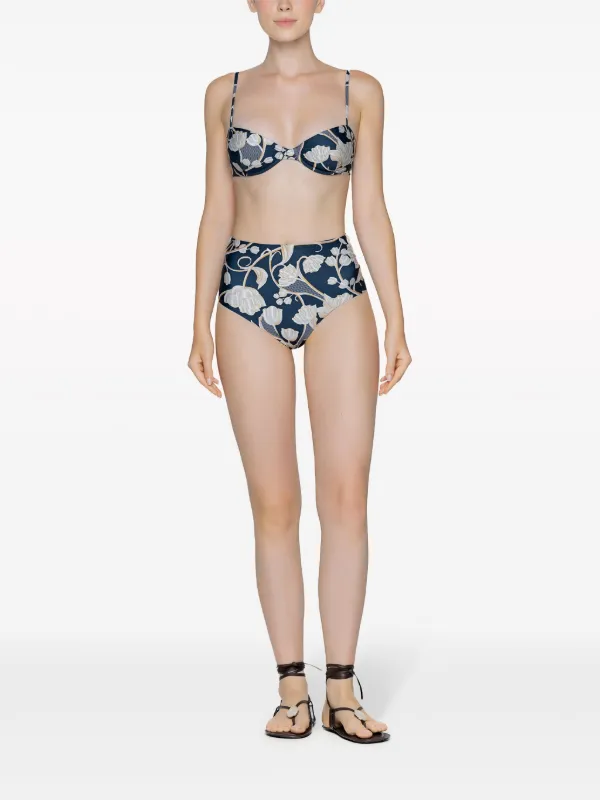 Agua By Agua Bendita Magenta Perla floral-print Bikini