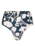 Agua By Agua Bendita Magenta Perla floral-print bikini bottoms - Blue
