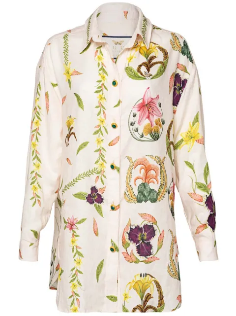 Agua By Agua Bendita Cecilia Marina floral-print shirt 