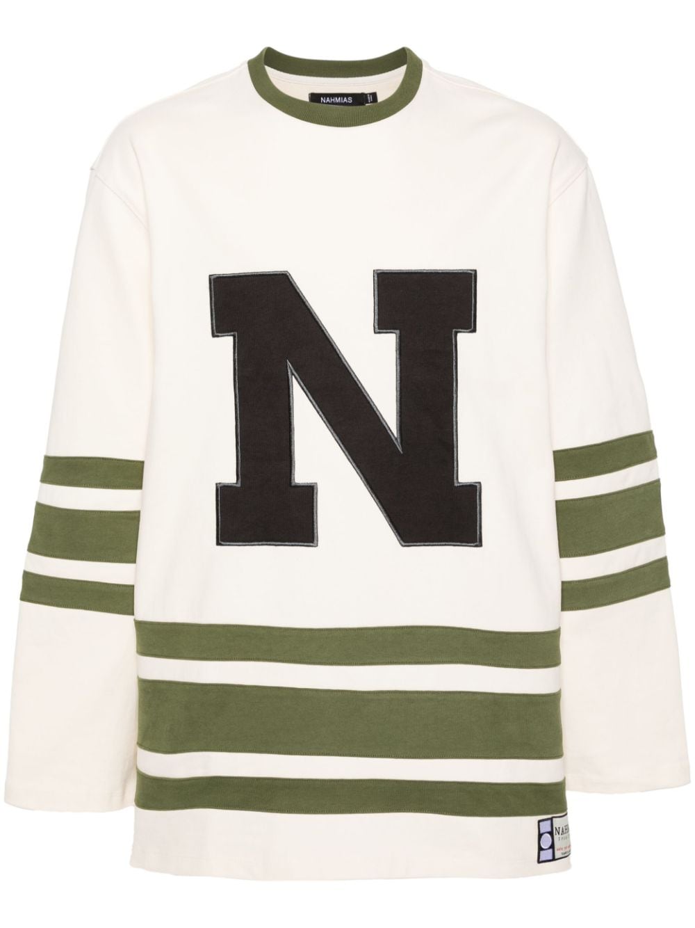 Nahmias Logo-embroidered Stripe-detailing Sweatshirt In Neutrals