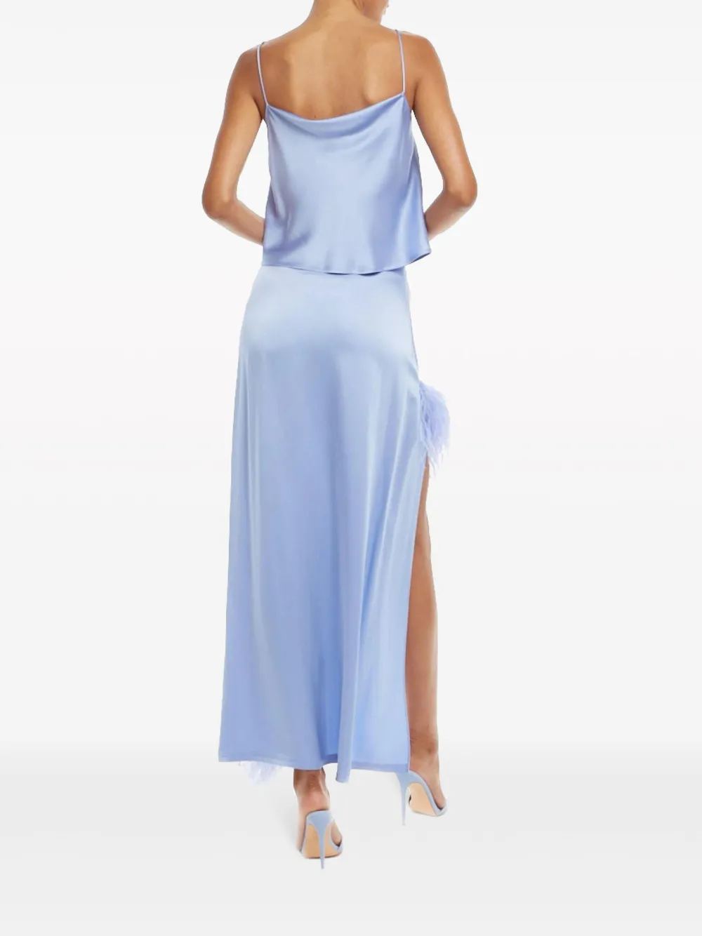 Lapointe Feather Asymmetrical Skirt In Purple