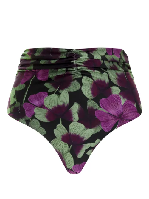 Bas de bikini fleuri à fronces - Agua By Agua Bendita - Modalova