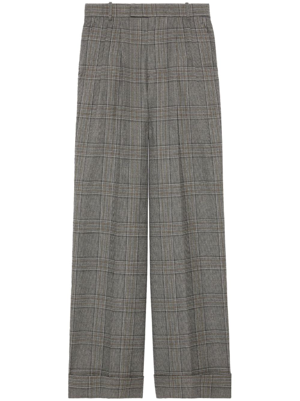 GUCCI PRINCE OF WALES-CHECK WOOL TROUSERS