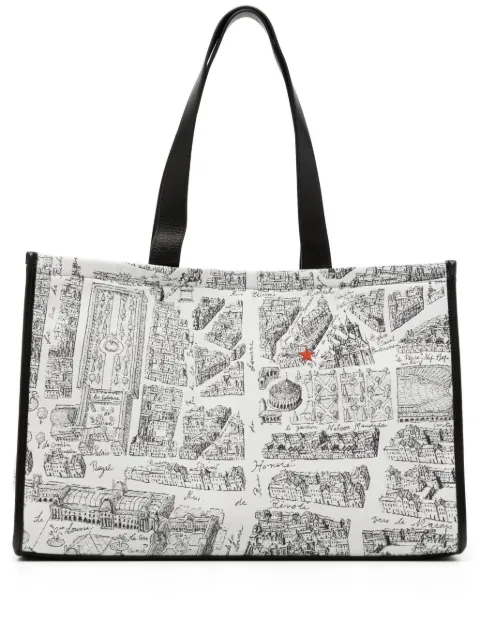 agnès b.  Map of Paris screen-print tote bag