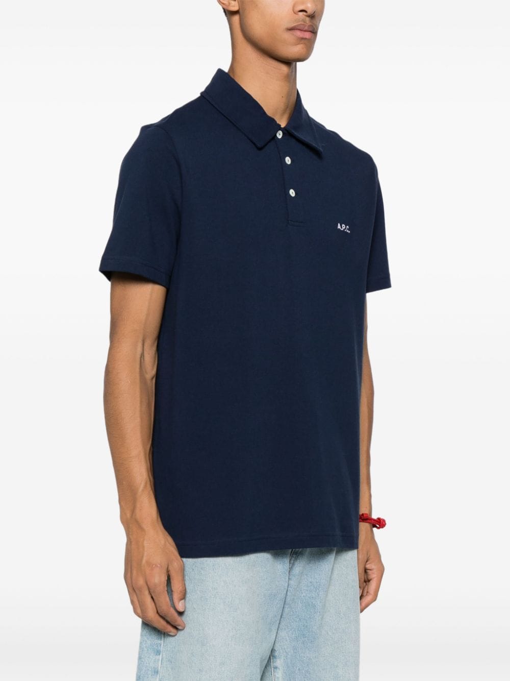 Shop Apc Antoine Cotton Polo Shirt In Blue