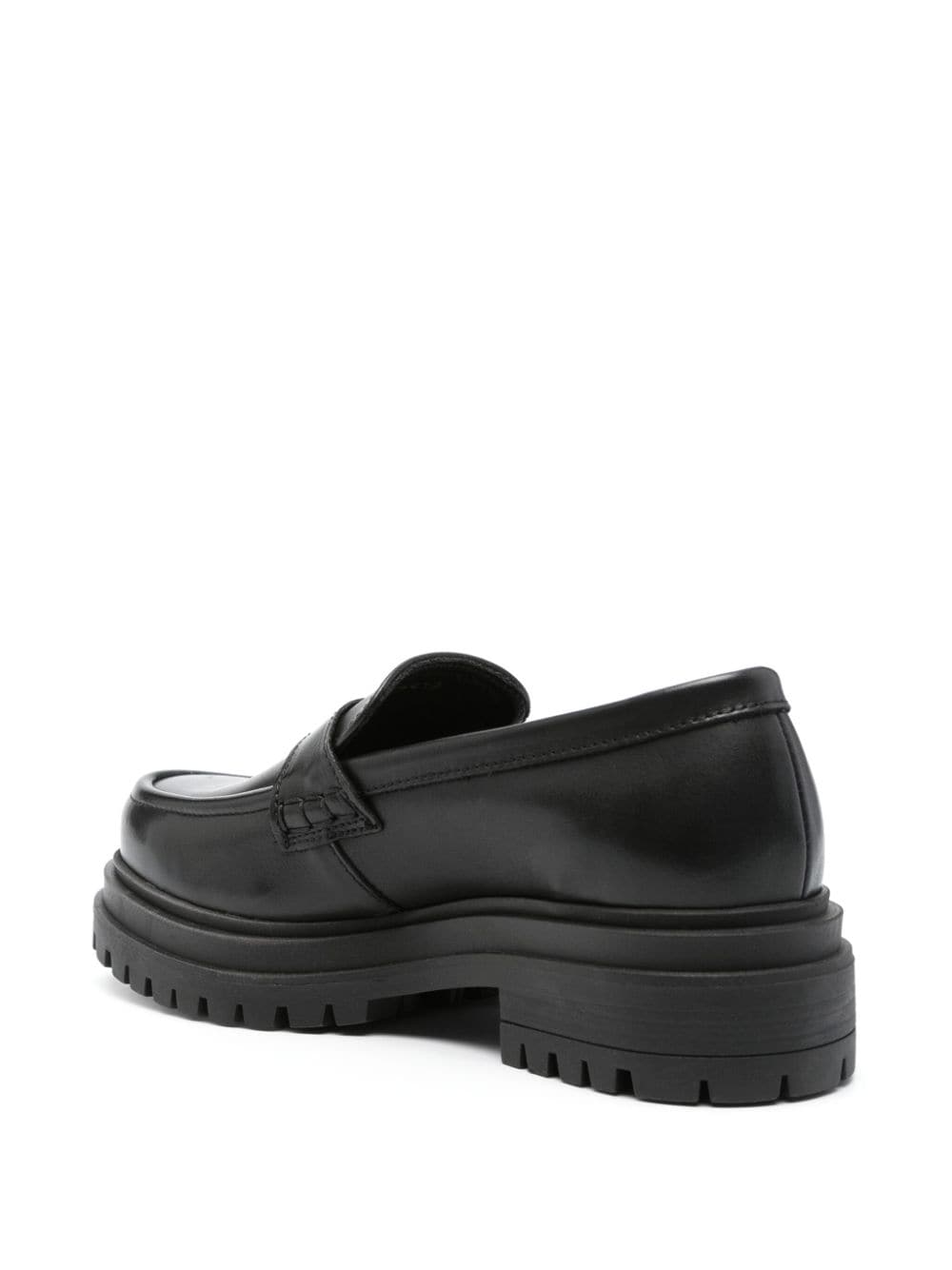 Shop Alohas Obsidian Leather Loafers In Black