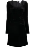 GANNI ruched velvet minidress - Black
