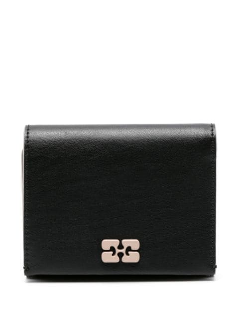 GANNI tri-fold leather wallet