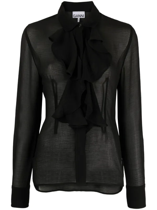 Black chiffon clearance shirt