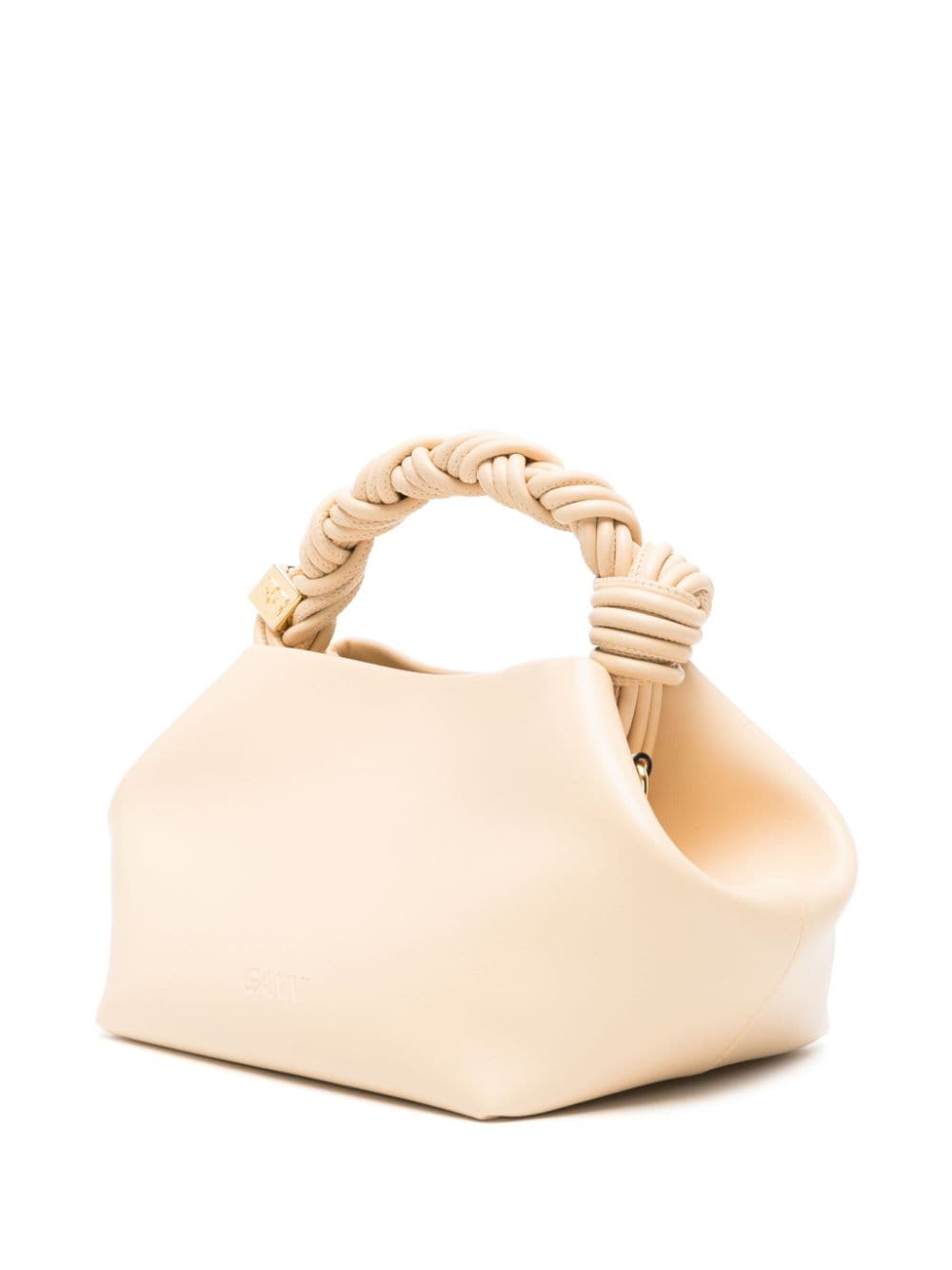 Shop Ganni Small Bou Leather Tote Bag In Yellow