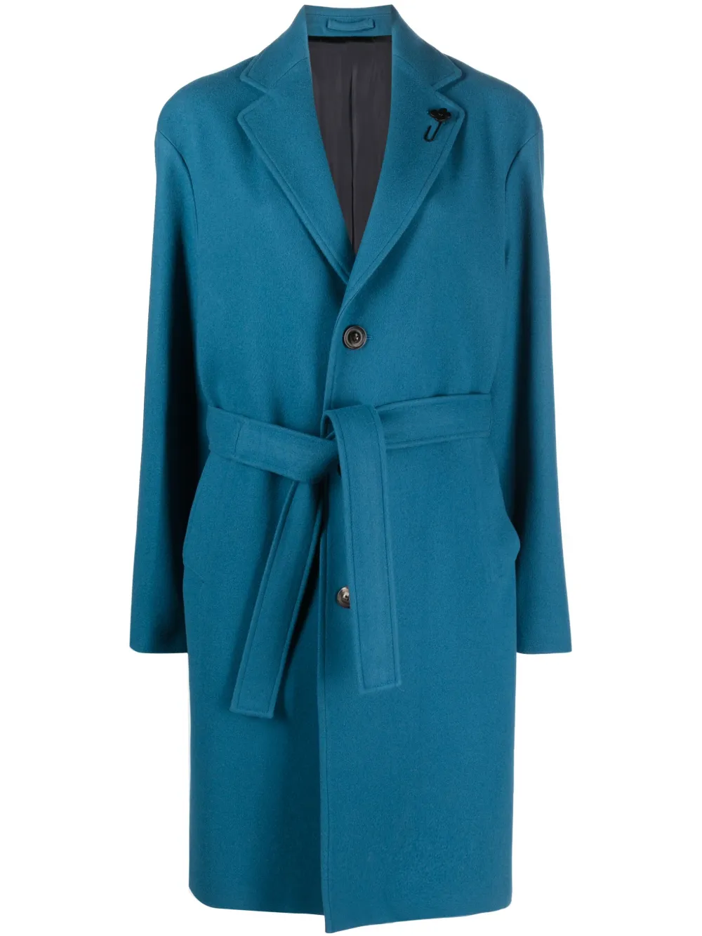 Lardini Jas van wolblend met broche Blauw