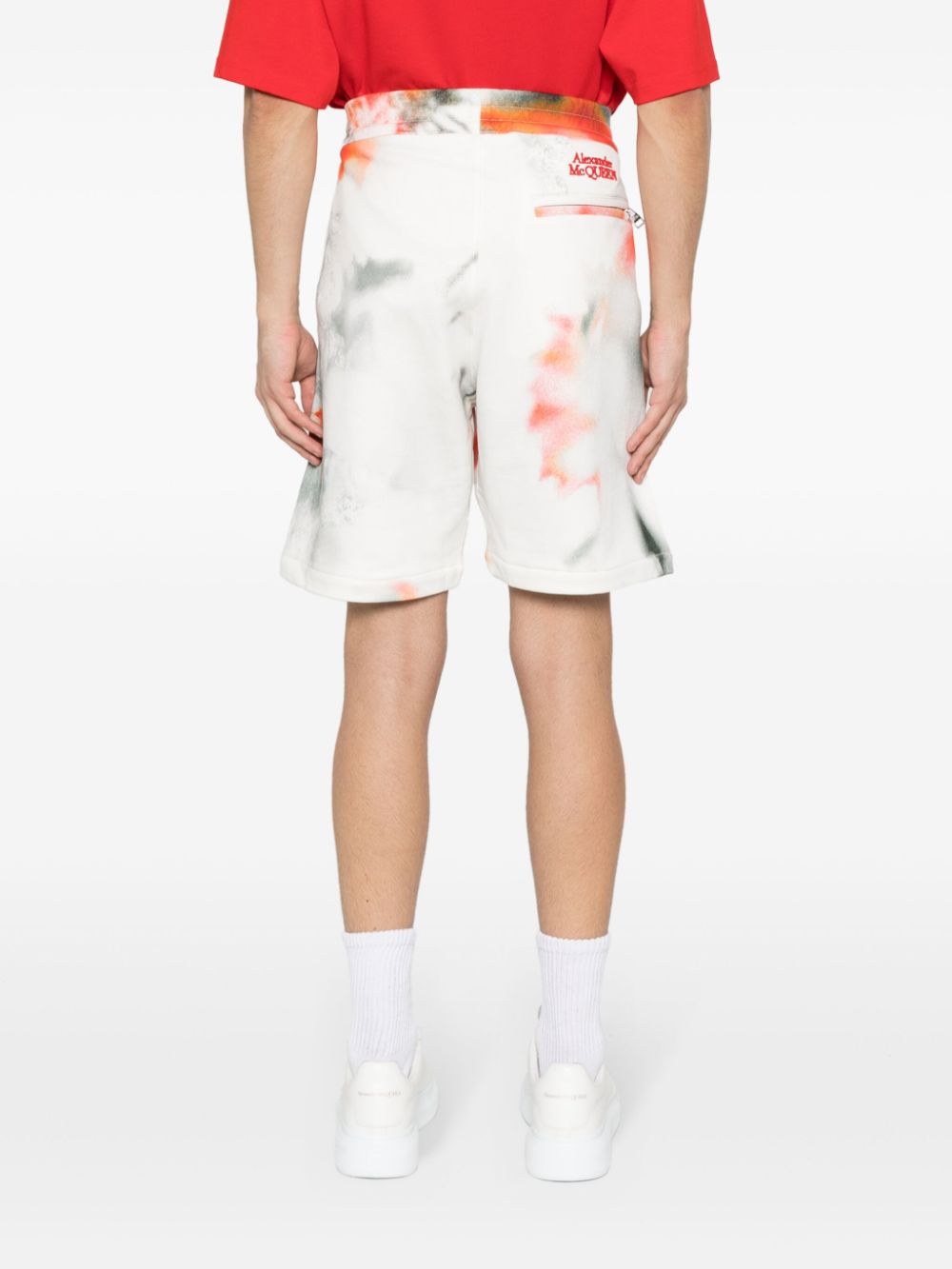 Shop Alexander Mcqueen Tie-dye Bermuda Shorts In White