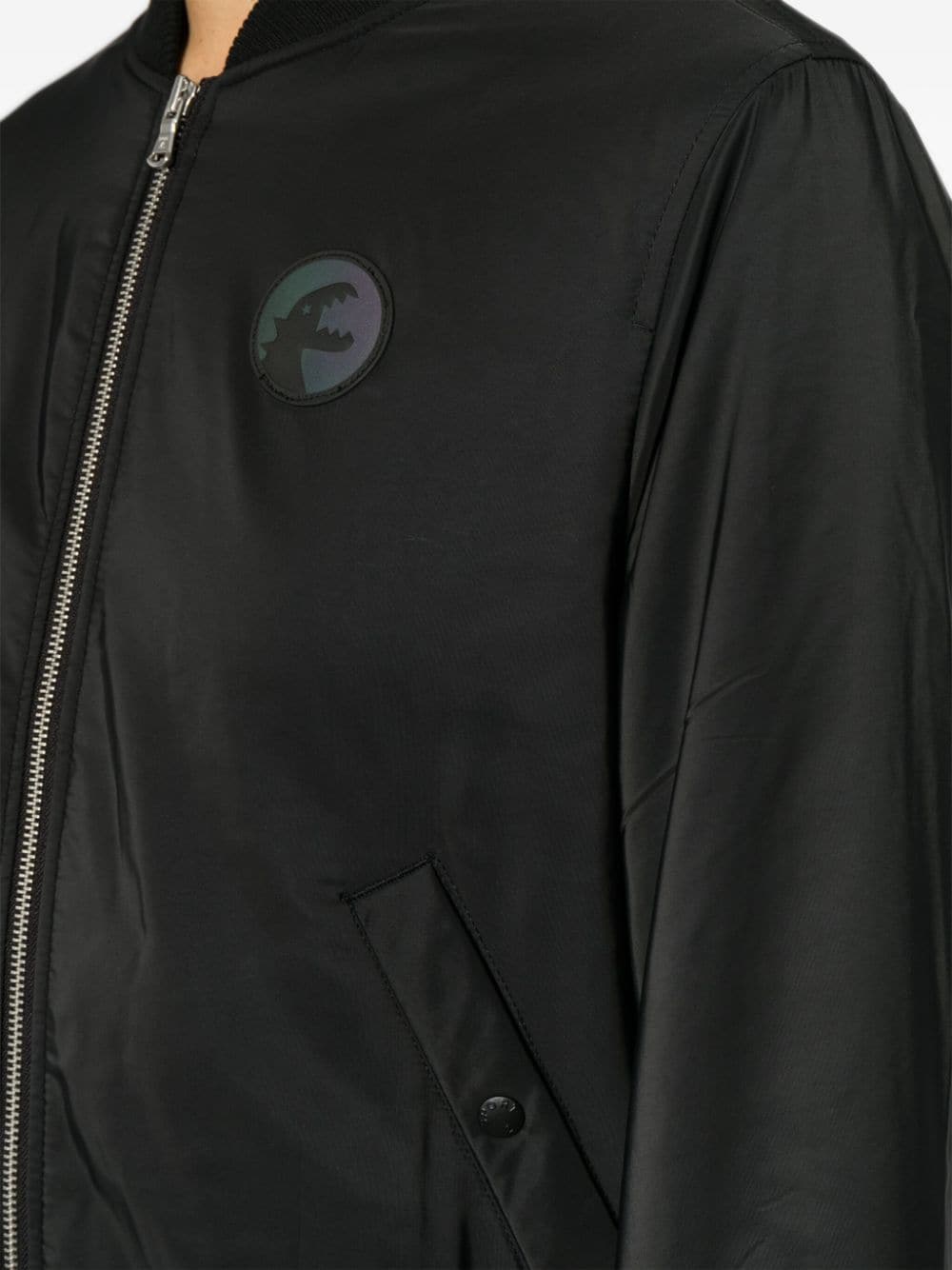 Shop Sport B. By Agnès B. Logo-patch Zipped Bomber Jacket In Black