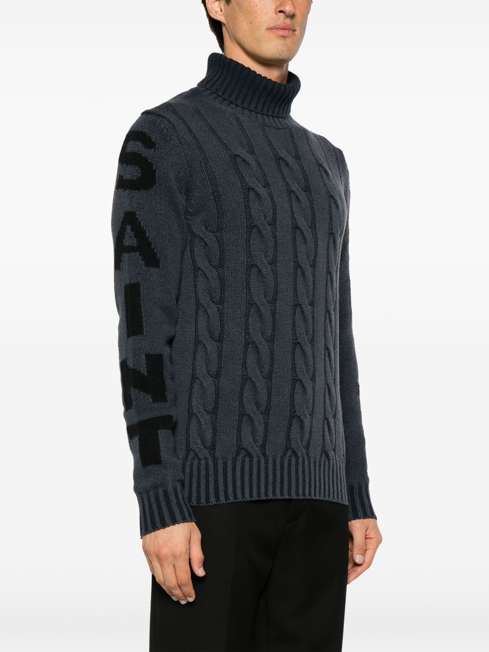 Mc2 Saint Barth Cable Knit Roll Neck Jumper Farfetch