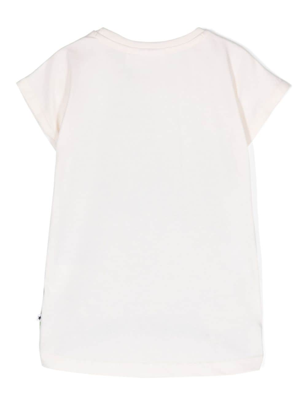 Shop Molo Floral-print Organic Cotton T-shirt In Neutrals