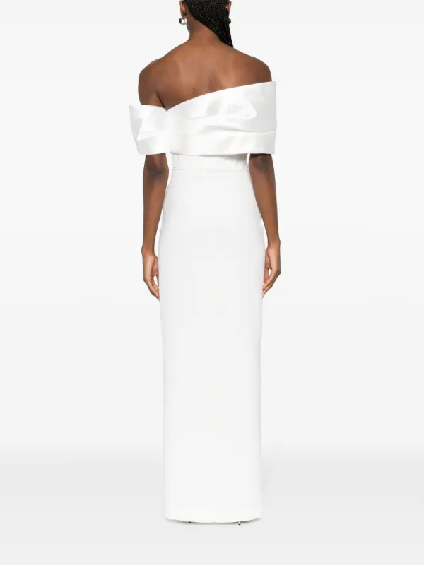 Solace London Alexis off-shoulder Maxi Dress | Neutrals | FARFETCH GE