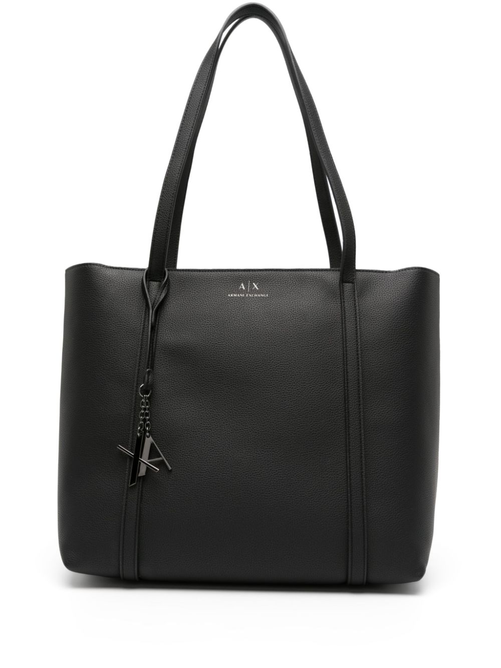 logo-charm grained tote bag